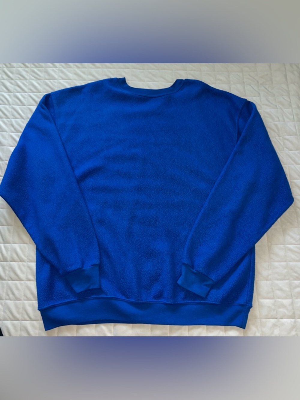 Wilson reverse fleece crewneck sweatshirt. Mens XL Unisex. Royal Blue